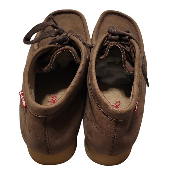 Clark\'s Men\'s Wallabee Boots Classic Brown Beeswax Leather Size 8.5 EUC main image 4